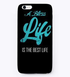 a black phone case with blue lettering that says, a blessing is the best life