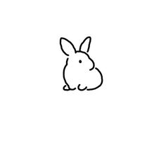 the outline of a rabbit's head is shown in black on a white background