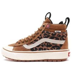 Vans Unisex SK8-Hi MTE-2 High-Top Sneakers Brown Leopard 'Brown Black White' VN0A5HZZA0A Vans Shoes Fashion, Tenis Vans, Sneakers Brown, Sneaker Lovers, White Shoes Sneakers, Black And White Sneakers, Walk In My Shoes, Vans Sk8 Hi, Brown Sneakers