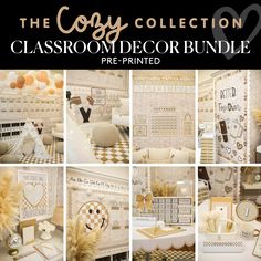 the cosy collection classroom decor bundle pre - printables are available for purchase