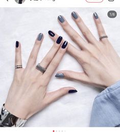 Dual Colored Nails, Simple Two Color Nails, Two Color Nails Ideas, Two Color Nail Design, Nails Two Colors, 2 Color Nails, Easy Nails Ideas, Nail Colour Ideas, Two Color Nails