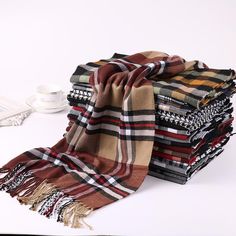 Mens Winter Scarf Fashion, Winter Scarf Men, Men’s Scarves, Mens Closet, Mens Winter Scarf, Modeling Photography, Luxury Wool Plaid Scarves, Winter Plaid, Scarf Casual