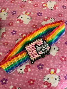 Gujhh Nyan Cat Clothes, Kandi Belt Pattern, Nyan Cat Kandi Pattern, Nyan Cat Outfit, Zombie Nyan Cat, Nyan Cat Perler Beads, Scenecore Kandi Ideas, Kandi Tapestry, Kandi Inspo Single