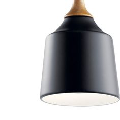 a black and wooden light hanging from a ceiling