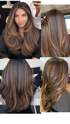 Caramel Ash Highlights, Hair Inspo For Tan Skin, Brunette Balayage Hair Medium Caramel Dark Brown Subtle Ombre, Balyage Brown Mid Length, Highlights On Tan Skin, Balayage Long Hair Brunettes, Sun Kissed Balayage Brunettes, Light Hair Dark Eyes, Brazilian Highlights