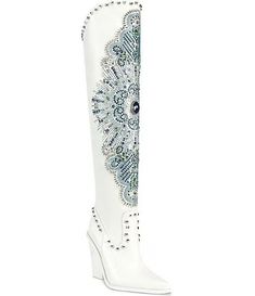 Azalea Wang Axelbeat Rhinestone Western Over-the-Knee Boots | Dillard's Azalea Wang Boots, Doll Design, Ethiopian Opal Ring, Azalea Wang, Country Concerts, Country Concert, Dillard's, Eras Tour, Opal Rings