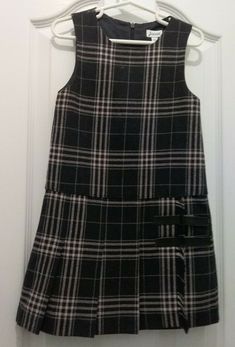 Jacadi Girls Grey Pink Checked Wool Sleeveless Dress Age 6, 8 NWT All my items are smoke and pet free Black Sleeveless School Dress, Spring Sleeveless School Uniform Dresses, Sleeveless Spring Dress For School, Casual Mini Dress For School, Sleeveless Spring Dresses For School, Fitted Sleeveless Cotton Pinafore Dress, Plaid Sleeveless School Dress, Plaid Cotton Sleeveless Dress, Sleeveless Cotton School Dress