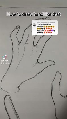 a drawing of a hand with the words how to draw hand like that on it