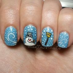 Frosty The Snowman Nails, Nails Snowman, White Winter Nails, Snowman Nail, Snowman Nail Art, Snowman Nails, Snowflake Patterns, Frosty The Snowman