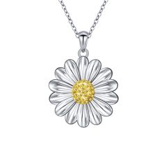 PRICES MAY VARY. Our Daisy necklace represents the cheerful and lively essence of the flowers, signifying purity, innocence, and new beginnings. It can also symbolize the beauty of nature and its ability to bring joy and positivity to our lives. This darling flower Daisy sterling silver pendant hangs on a rolo chain with an extender chain for the perfect fit. Chain length: 18+2 inches. Material: 925 sterling silver, great option for most metal allergies. Tarnish resistant, Nickel-free, Lead-free Sterling Silver Flower Necklace - Gift For Mom, Silver Birth Flower Pendant Necklace, White Gold Flower Necklace For Anniversary, White Gold Flower Shaped Necklace For Anniversary, White Gold Flower Shaped Necklace, Silver Flower Pendant Necklace For Mother's Day, Sterling Silver Flower Necklace For Mom, Sterling Silver Flower Necklace Gift For Mom, White Sterling Silver Flower Necklace For Mother's Day