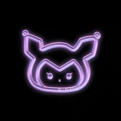 a neon sign with an evil face on it