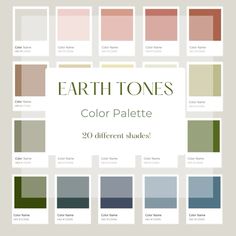 the earth tones color palette for different shades