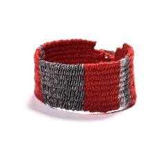 Red bracelet, Handwoven  bracelet, Statement bracelet, Original design, Unique handcrafted jewelry, Handwoven Jewelry, Handwoven Necklace, Bracelet Original, Woven Jewelry, Woven Textiles, Unique Handcrafted Jewelry, Red Bracelet, Fabric Bracelets, Hand Woven Textiles