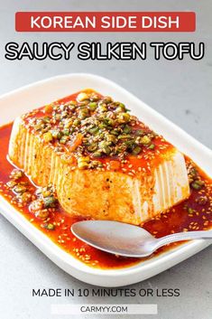 korean side dish saucy silk tofu made in 10 minutes or less