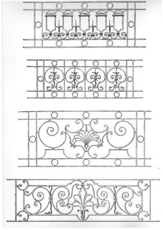 four different types of wrought iron work