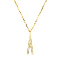 18k gold and diamond initial pendant set with diamonds. Diamond carat weight varies ranging from 0.04ct-0.14ct total weight. Chain sold separately. Diamond Initial Necklace, Gold Letter Necklace, Pendant Diamond, Gold Letter, Personalized Pendant, Yellow Gold Setting, Diamond Carat, Initial Pendant, Letter Necklace