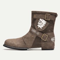 Category:Boots; Upper Materials:Rubber,PU; Lining Materials:PU; Embellishment:Splicing; Season:Summer,Fall,Winter; Gender:Men's; Activity:Water Shoes; Toe Shape:Round Toe; Style:British,Roman Shoes,Vintage; Boot Shaft:Booties / Ankle Boots; Outsole Materials:TPU (Thermoplastic Polyurethane); Occasion:Daily,Outdoor; Pattern:Slogan; Shipping Weight:0.795; 2024 Trends:Combat Boots,Biker boots; Foot Length:; Size chart date source:Measured by LightInTheBox. Punk Style Brown Ankle Moto Boots, Brown Punk Ankle Moto Boots, Casual Faux Leather Boots With Rivets, Winter Steampunk Moto Boots With Round Toe, Steampunk Winter Moto Boots With Round Toe, Casual Martin Boots With Rivets And Round Toe, Casual Martin Boots With Rivets, Casual Leather Martin Boots With Rivets, Steampunk Motorcycle