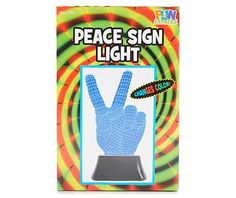 the peace sign light is in front of a box