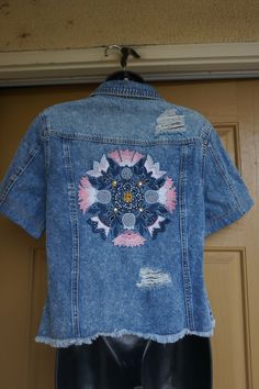 "Embroidered blue denim shirt by bebe. In great condition. Labeled size M - please see measurements. Measurements taken across front laid flat 19\" armpit to armpit 19\" across front of waist 22\" length in front" Short Sleeve Medium Wash Denim Jacket, Medium Wash Short Sleeve Denim Jacket For Summer, Fitted Denim Jacket With Short Sleeves In Denim Blue, Fitted Denim Blue Jacket With Short Sleeves, Short Sleeve Medium Wash Cotton Denim Jacket, Medium Wash Short Sleeve Denim Jacket, Spring Medium Wash Short Sleeve Denim Vest, Short Sleeve Dark Wash Denim Jacket For Spring, Dark Wash Short Sleeve Denim Jacket