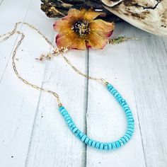 Unleash your unique style with our Chained to the Rhythm Necklace. This playful piece features a paper clip chain adorned with rondell turquoise beads, adding a pop of color and texture. Available in 18" sterling silver or gold filled, it's the perfect addition to any outfit. Go ahead, break the chains and make a statement! ▪ Grab the matching sterling silver bracelet here: https://writteninthestones.com/products/chained-to-the-rhythm-bracelet ▪ 18" sterling silver or gold filled chain (can be h Turquoise Single Strand Beaded Necklace For Everyday, Everyday Turquoise Single Strand Beaded Necklaces, Turquoise Heishi Beads Jewelry With Beaded Chain, Turquoise Single Strand Necklace For Everyday, Everyday Turquoise Jewelry With Adjustable Chain, Everyday Turquoise Necklace With Adjustable Chain, Handmade Turquoise Beaded Necklaces For Everyday, Everyday Handmade Turquoise Beaded Necklace, Chained To The Rhythm