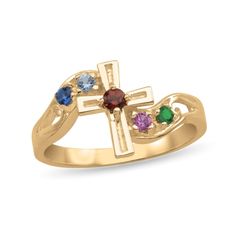 Celebrate your one-of-a-kind tribe with this personalized ring. Handpick the stones that represent each family member and create your unique masterpiece. Made in responsibly sourced Sterling Silver, 10K or 14K Rose, White, or Yellow Gold for everyday wear with proper care. Stone: Natural or simulated Diamond, Alexandrite, Amethyst, Aquamarine, Citrine, Cubic Zirconia, Emerald, Garnet, Onyx, Peridot, Tourmaline, Quartz, Ruby, Sapphire, Spinel, Topaz, or Zircon Stone Size: 2.5 mm, 2 mm Shank Width Customizable 14k Gold Jewelry For Promise, Customizable 14k Gold Promise Jewelry, Spiritual Yellow Gold Promise Ring Birthstone, Yellow Gold Multi-stone Birthstone Ring As Gift, Spiritual 14k Gold Birthstone Rings, Spiritual Yellow Gold Birthstone Promise Ring, Adjustable Gold Birthstone Ring With Multi-stone, Spiritual Multi-stone Birthstone Ring For Anniversary, Tourmaline Quartz