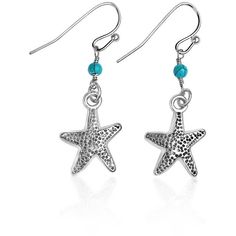 Starfish Earring Turquoise Starfish Ocean-inspired Jewelry, Ocean-inspired Jewelry With Star Charm, Turquoise Ocean-inspired Jewelry With Starfish Charm, Ocean-inspired Starfish Charm Earrings, Handmade Ocean-inspired Star Earrings, Nickel-free Starfish Earrings Ocean-inspired, Ocean-inspired Star Charm Jewelry, Ocean-inspired Star Shaped Jewelry For The Beach, Summer Star-shaped Jewelry For Pierced Ears