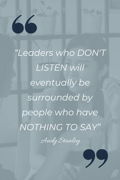 a woman talking on her cell phone with the quote leaders who don't listen will eventually be surrounded by people who have nothing to say