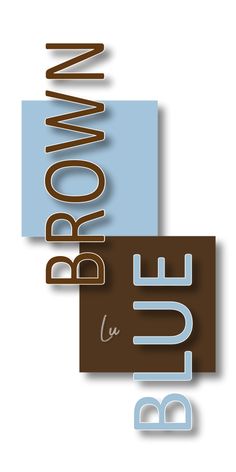 the words brown and blue are in different colors