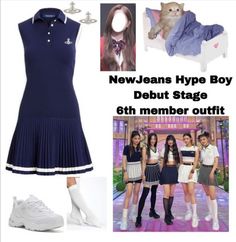 New Jeans 6th Member, Korean Fashion Kpop, Preformance Outfits, New Jeans Style, Group 3, Japanese Outfits, Korea Fashion