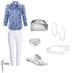 Alex Shirt Raindrop Print 3/4 Sleeve Blue Up Shirt, White Jeans, Button Up Shirts, Button Up, Wardrobe, Pants