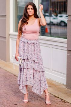 Details: Flowy floral print maxi skirt - Skirt- Floral print Content-100% PolyesterSize + Fit - Model is 5'8" and is wearing a size Small - Measurements from a size Small - Full length: 37"- Hips: 26"- Waist: 48" Floral Print Maxi Skirt, Dusty Lavender, Print Maxi Skirt, Skirt Floral, Floral Maxi Skirt, Printed Maxi Skirts, Floral Print Maxi, Skirt Skirt, Floral Maxi