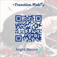 a qr code for an anime character is shown in the background with text that reads, transition watt