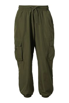 Kendall Cargo Pant - BANDIER Green Bottoms With Elastic Waistband In Recycled Polyester, Green Recycled Polyester Bottoms For Outdoor, Green Relaxed Fit Cargo Pants, Green Athleisure Parachute Pants With Cargo Pockets, Cargo Pant, Sustainable Materials, High Rise, Relaxed Fit, Pants