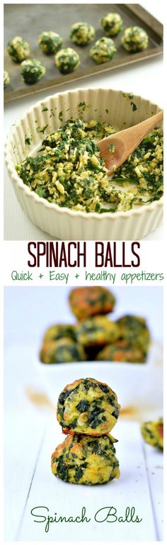 spinach balls are stacked on top of each other and ready to be baked in the oven