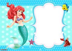 the little mermaid birthday card with an image of ariel and flounds on it