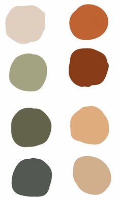 different shades of brown, green, and beige on a white background with the same color scheme