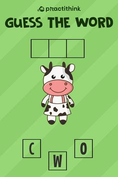 a cow that is standing in front of a cross the word puzzle game with words on it