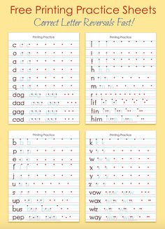 four different types of handwriting practice sheets with the words'free printable practice sheets '