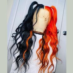 Hair Color: Half Black Half Orange Color Hair Texture: 613 Raw Hair Hair Length: 12-28" Hair Type: Human Hair 13*4 Lace Front Hair Density: 150% Lace Color: Transparent Cap Size: Medium Cap Size (22-22.5 Inches) Knots: Hand Tied Single knots at the front hairline, double knots throughout the rest of the cap to endure durability. Hair Style: The wig is freestyle ventilated, which means you can comb your hair in any direction. Lux Hair, Natural Waves Hair, Audiophile Headphones, Human Virgin Hair, Raw Hair, Peruvian Hair, Long Wigs, Orange Hair, Hair Lace