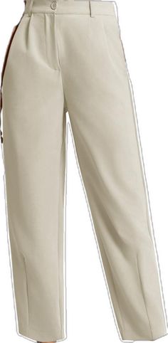 Elegant Solid Color Beige Pants, Elegant Beige Solid Color Pants, Elegant Solid Beige Pants, Elegant Solid Color Dress Pants For Summer, Elegant Solid Color Dress Pants For Spring, Elegant Solid Color Spring Dress Pants, Elegant Business Casual Solid Color Pants, Elegant Solid Color Pants For Business Casual, Elegant Solid Color Dress Pants For Workwear