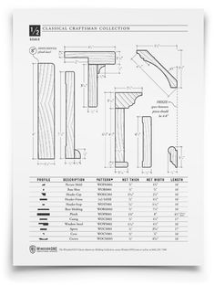 an architectural drawing showing the details and measurements for a wooden beam, including two different sections