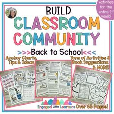 the back to school build classroom community book with pictures and instructions for each child's activities