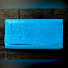 New Coach Three Fold Wallet With Id Card Holder, Bright Blue, Tag Still On Wallet Blue Travel Wallets With Rfid Blocking, Blue Rectangular Clutch With Card Slots, Light Blue Wallet With Card Slots For Everyday Use, Blue Rfid Blocking Wallet For Travel, Coach Trifold Wallet With Rfid Blocking, Coach Rfid Blocking Trifold Wallet, Coach Trifold Wallet For Everyday Use, Coach Trifold Wallet With Card Slots For Everyday, Blue Wallets With Interior Card Slots For Daily Use