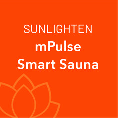 an orange background with the words sunlighten mpulse smart sauna