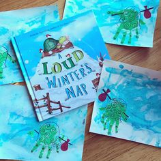 four children's books about winter and the words loud, winter's map