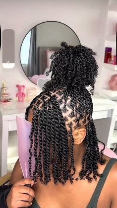 #hairstyleoftheday #hairstylegoals #twiststyles #twists #minitwiststyles How To Style Natural Twists, Medium Mini Twists, Two Strand Twist On Short Hair, Natural 2 Strand Twist Hairstyles, Minitwiststyles With Extensions, Two Strand Twists With Extensions, Short Marley Twists Styles, Twist Hairstyles For Black Women Natural, Two Strand Twist Women