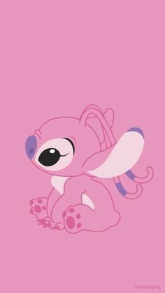 a pink pony with big eyes sitting on top of a pink floor next to a wall