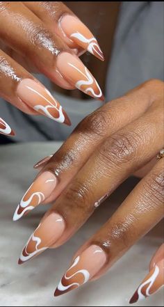 Fall Nail Colors for Dark Skin 2024: A Guide to Chic and Stunning Looks Nude Nails On Black Women, White Abstract Nails, Saved Nails, Nurse Nails, Brown Acrylic Nails, Abstract Nails, Nails Brown, Acrylic Toe Nails, Work Nails