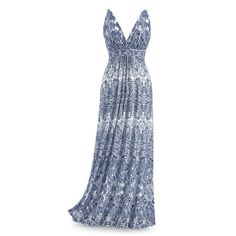 PRICES MAY VARY. ELEGANT DETAILS Our lace printed maxi dress is a summer stunner, featuring a beautiful blue and navy-blue palette. The intricate printing is so elegantly detailed it resembles lace. FLOWY DESIGN Embrace the carefree spirit of summer in this breezy sundress. The fashionable cut allows for comfort and ease of movement, making it perfect for warm days and stylish, relaxed outings. BANDED V-NECK BODICE: Sleeveless dress with deep V-neck not only enhances your style but also lengthen Sundress Long, Pyramid Collection, Bohemian Summer Dresses, Unique Clothes For Women, Maxi Dress For Women, Flowy Design, Summer Sundress, Lace Print, Maxi Dress Cotton