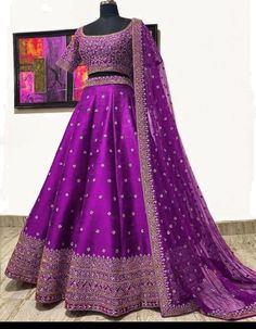 Grey Lehenga, Purple Lehenga, Chic Prom Dresses, Designer Bridal Lehenga Choli, Silk Lehenga Choli, Wedding Lehenga Designs, Bollywood Lehenga